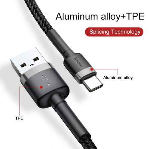 Baseus CATKLF-CG1 USB cable 2 m USB A USB C Black, Grey