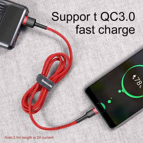 Câble de téléphone portable Baseus CATKLF-U09 Noir, Rouge 3 m USB A USB C