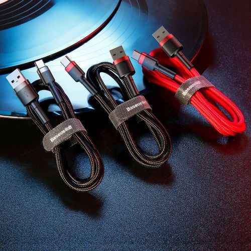 Câble de téléphone portable Baseus CATKLF-U09 Noir, Rouge 3 m USB A USB C