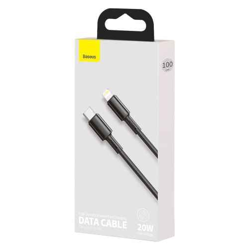Câble de charge rapide tressé haute densité Baseus Type-C Lightning PD 20 W 1 m Noir (CATLGD-01)