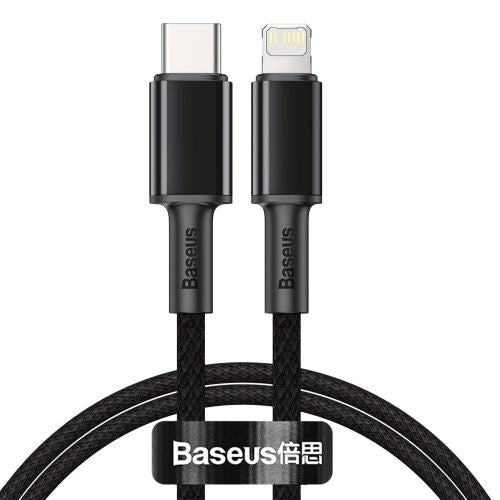 Câble de charge rapide tressé haute densité Baseus Type-C Lightning PD 20 W 1 m Noir (CATLGD-01)