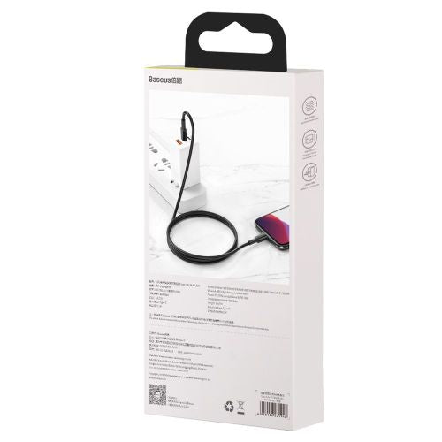 Câble de charge rapide tressé haute densité baseus type-c lightning pd 20 w 1 m noir catlgd-01