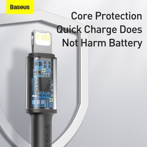 Câble de charge rapide tressé haute densité baseus type-c lightning pd 20 w 1 m noir catlgd-01