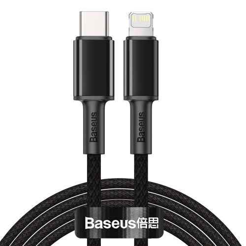 Câble de charge rapide tressé haute densité Baseus Type-C Lightning PD 20 W 2 m Noir (CATLGD-A01)