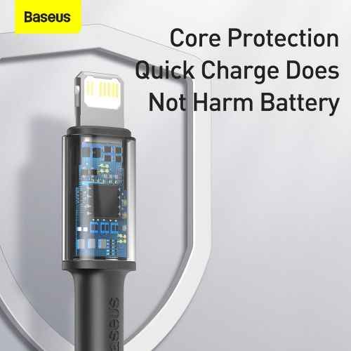 Câble de charge rapide tressé haute densité Baseus Type-C Lightning PD 20 W 2 m Noir (CATLGD-A01)