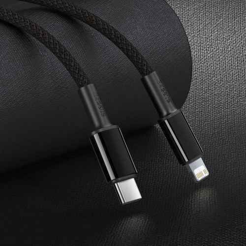 Câble de charge rapide tressé haute densité Baseus Type-C Lightning PD 20 W 2 m Noir (CATLGD-A01)