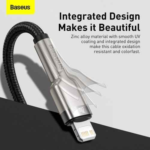 Kabelis Baseus Metal Type C - Lightning 1m Melns