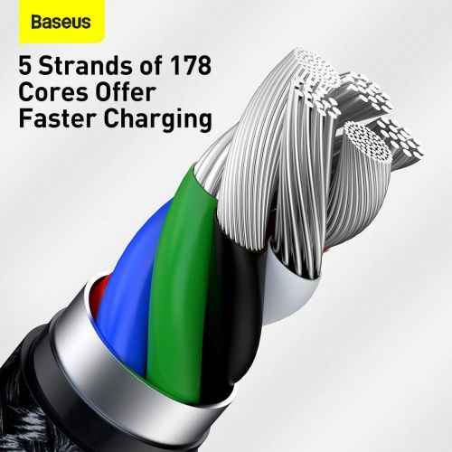 Kabelis Baseus Metal Type C - Lightning 1m Melns
