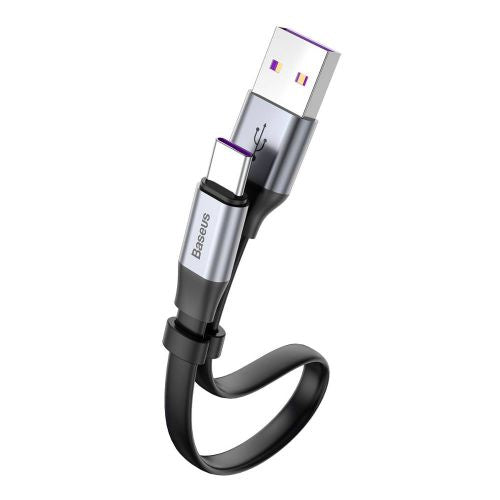 Câble de données Baseus Type-C Simple HW à charge rapide 40 W 5 A 23 cm Gris (CATMBJ-BG1)