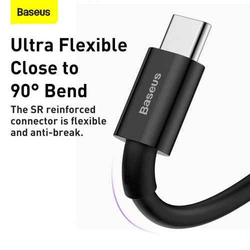 Baseus Type-C Superior series fast charging data cable, 66W(11V/6A), 2m, Black (CATYS-A01)
