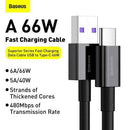 Baseus Type-C Superior series fast charging data cable, 66W(11V/6A), 2m, Black (CATYS-A01)
