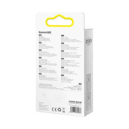 Câble Baseus Type-C Tungsten Gold 480 Mbit/s, 100 W, 2 m, noir (CAWJ000101)
