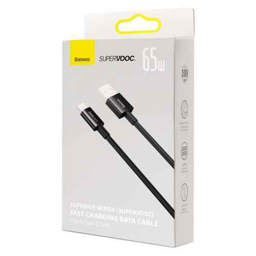Baseus Type-C Série Supérieure SUPERVOOC 65 W, 1 m Noir (CAYS000901)