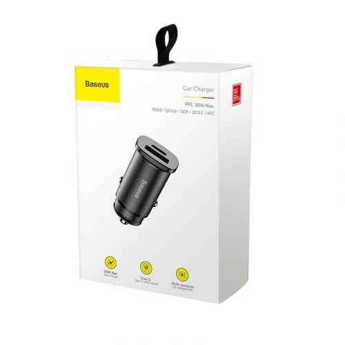Auto lādētājs Baseus Square Metal 30W Black