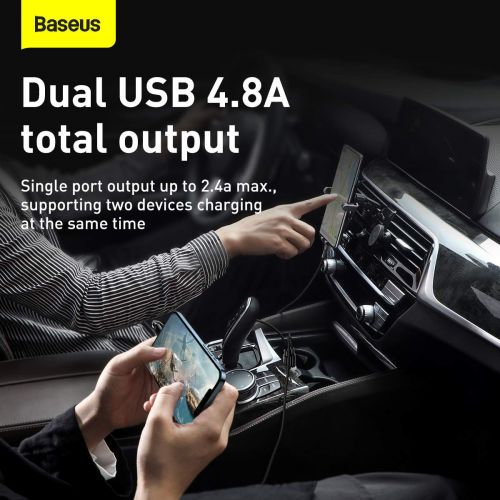 Chargeur de voiture baseus grain pro usb-a 48 a