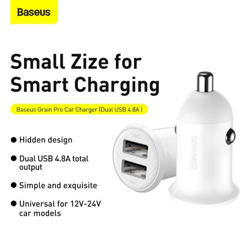 Chargeur de voiture baseus grain pro usb-a 48 a