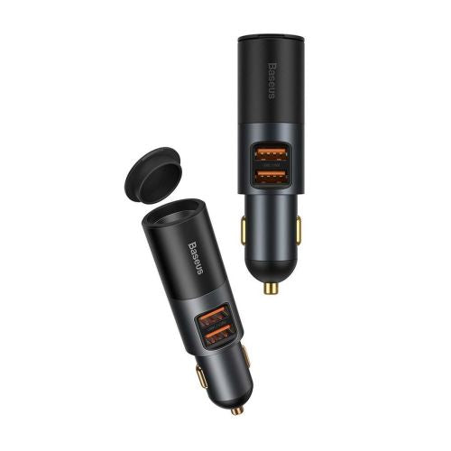 INCARCATOR auto Baseus Share Together, 2 x USB Output 5V/3A, 1 x bricheta auto, total output 120W, pt. bricheta auto, gri "CCBT-D0G" (timbru verde 0.18 lei) - 6953156206700