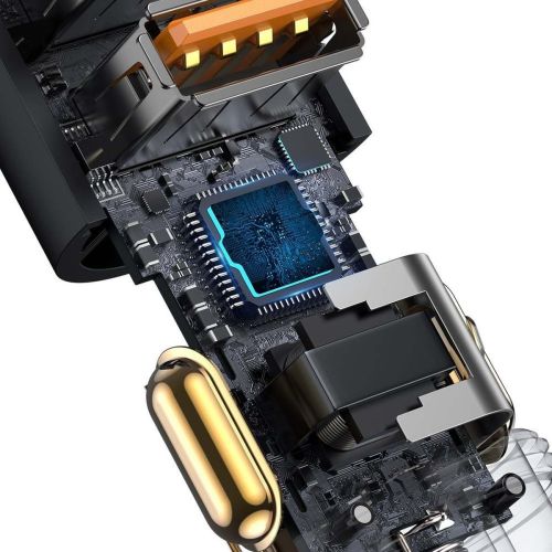 INCARCATOR auto Baseus Share Together, 2 x USB Output 5V/3A, 1 x bricheta auto, total output 120W, pt. bricheta auto, gri "CCBT-D0G" (timbru verde 0.18 lei) - 6953156206700