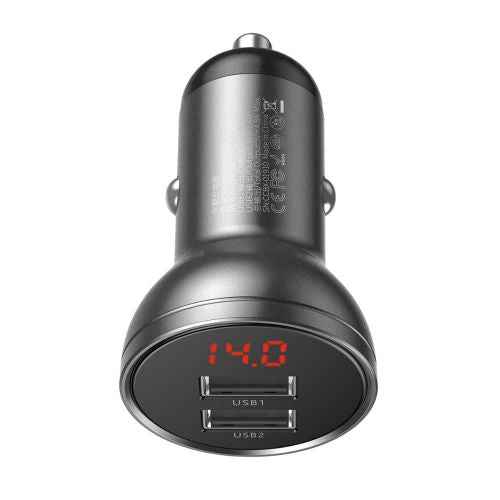 Baseus Digital Display Car Charger USB-A / 24W