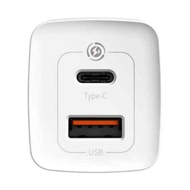 Baseus Travel Charger GaN2 Lite Quick Charger C+U QC 3.0 PD 3.0 65W EU White (CCGAN2L-B02)
