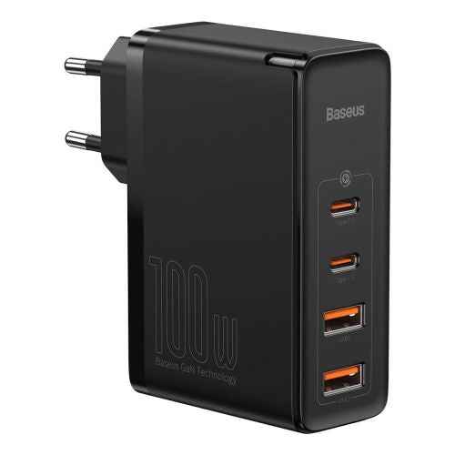 Baseus Travel Charger GaN2 Pro Quick wall charger C+C+U+U, PD 3.0, QC 4.0+, 100W EU Black (CCGAN2P-L01)
