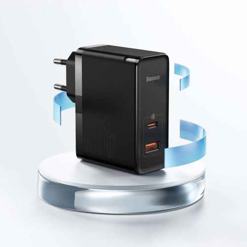 Baseus Travel Charger GaN5 Pro Quick wall charger C+U, PD3.0, QC4.0 +, AFC, 100W EU Black (CCGP090201)
