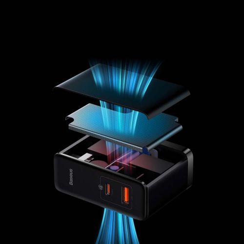 Lādētājs Baseus GaN5 Pro 1x USB-A 1x USB-C White