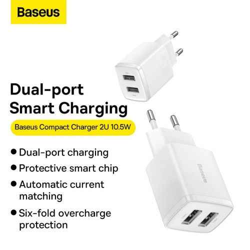 Baseus Compact Wall Charger 2 x USB / 10,5w