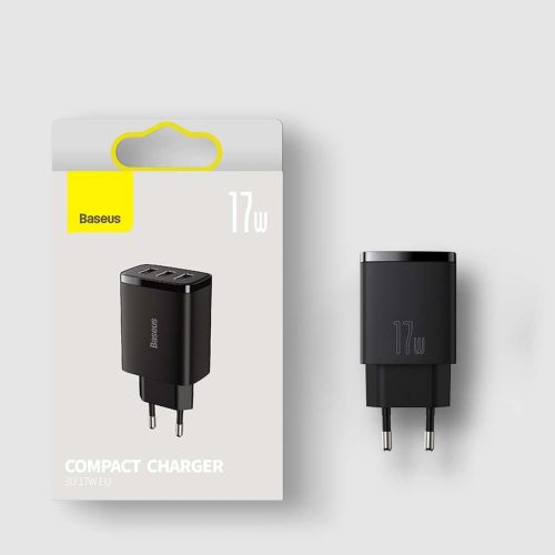 Lādētājs Baseus Compact Charger 3U Black 17W