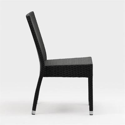LOT DE 4 CHAISES EN ROTIN PE ANTHRACITE - clicktofournisseur.com
