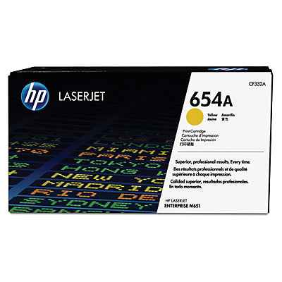Toner Original HP Yellow, nr.654A, pentru LaserJet M651 series, 15K, (timbru verde 1.2 lei) , "CF332A"
