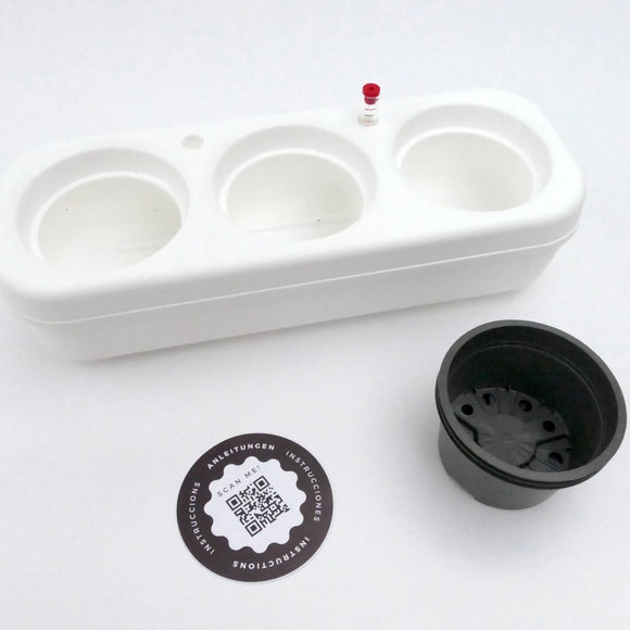 Kit potager urbain semi-hydroponique triple - blanc