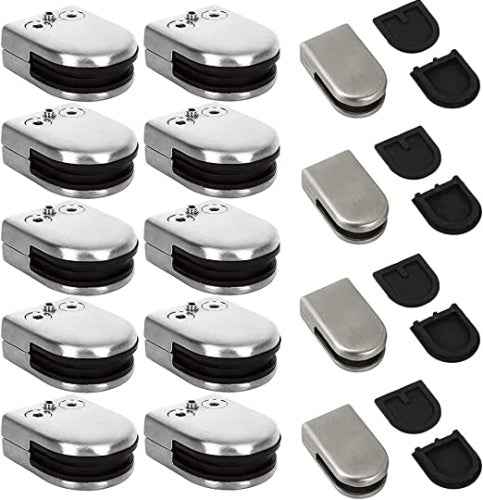 Pack de 24 pinces porte-verres en acier inoxydable, adaptées au verre de 6 à 8 mm.