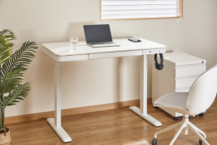 Table réglable en hauteur Up Up Balder II blanche