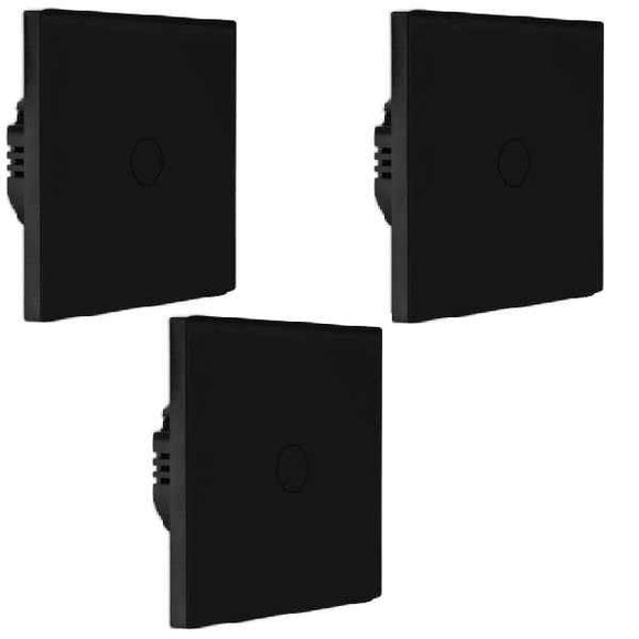 Interrupteur tactile en verre trempé CRYSTAL - Noir