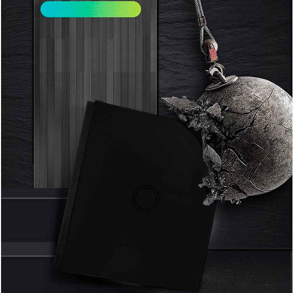 Interrupteur tactile en verre trempé CRYSTAL - Noir