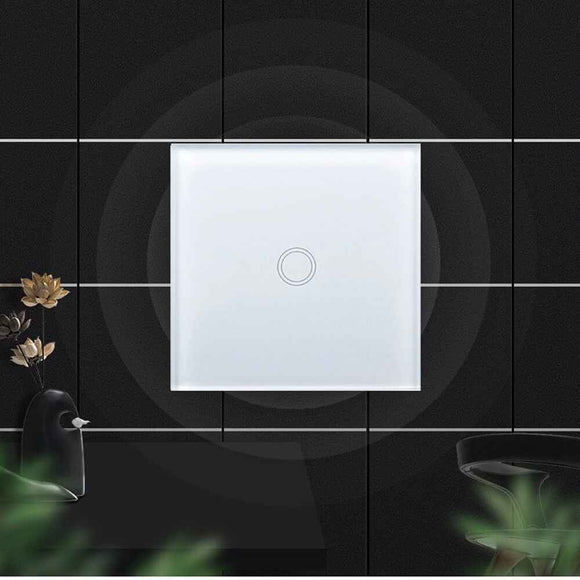 Interrupteur tactile en verre trempé blanc - CRYSTAL