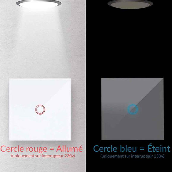 Interrupteur tactile en verre trempé blanc - CRYSTAL