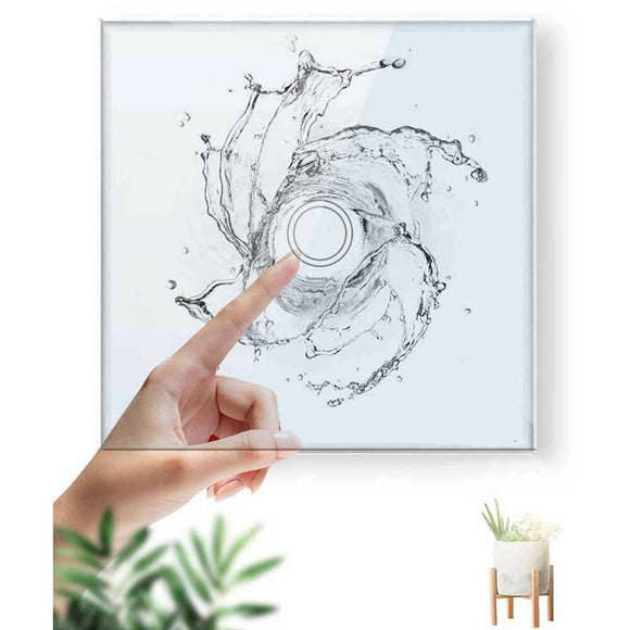 Interrupteur tactile en verre trempé blanc - CRYSTAL