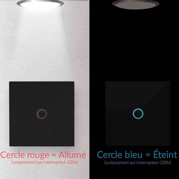 Interrupteur tactile en verre trempé CRYSTAL - Noir