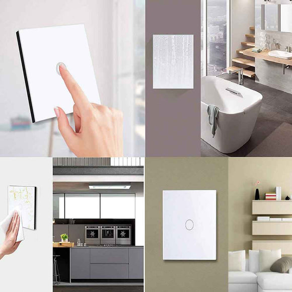 Interrupteur tactile en verre trempé blanc - CRYSTAL