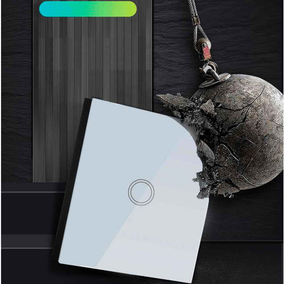 Interrupteur tactile en verre trempé blanc - CRYSTAL