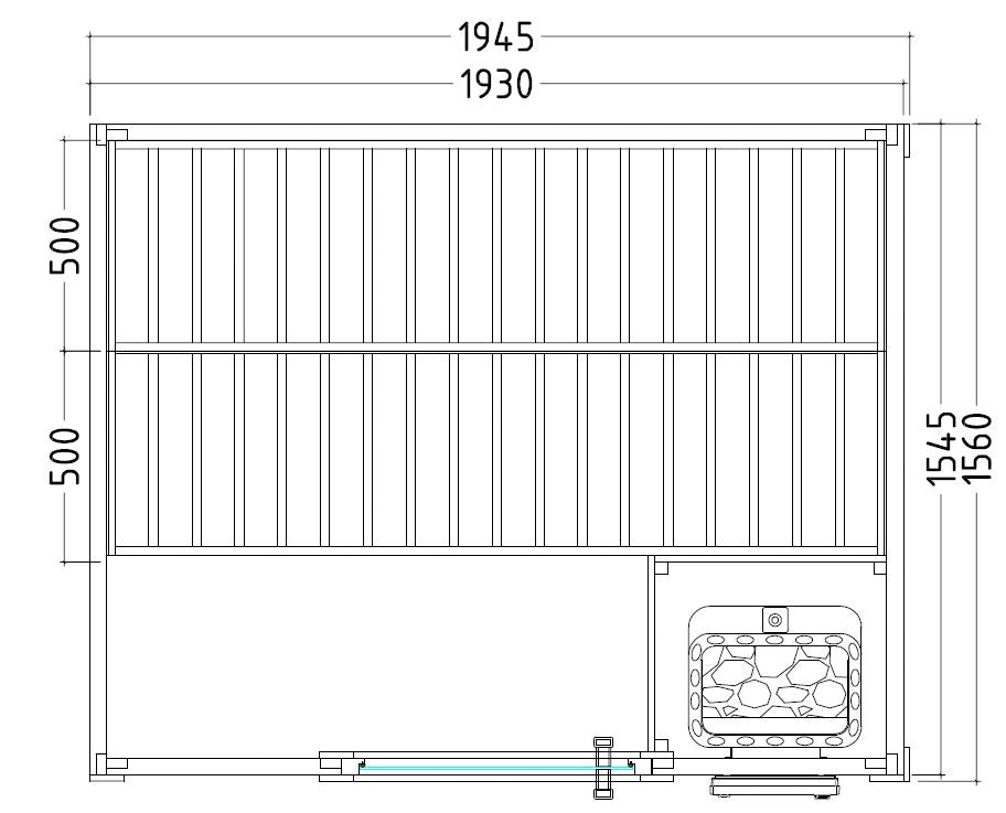 Cabine de sauna basic large de sentiotec 195x187 cm - Clicktofournisseur.com