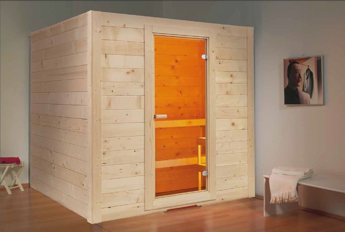 Cabine de sauna basic medium de sentiotec 195x156 cm - Clicktofournisseur.com