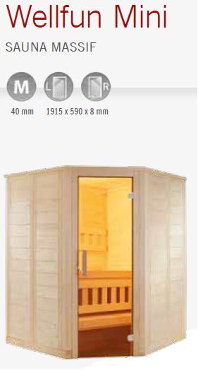 Cabine de Sauna dangle WELLFUN MINI de SENTIOTEC 145X145 cm clicktofournisseur.com