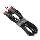 Baseus Lightning Cafule Cable 2.4A 1m Red + Black (CALKLF-B19)
