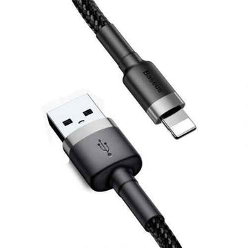 Baseus Lightning Cafule Cable 2.4A 1m Gray + Black (CALKLF-BG1)