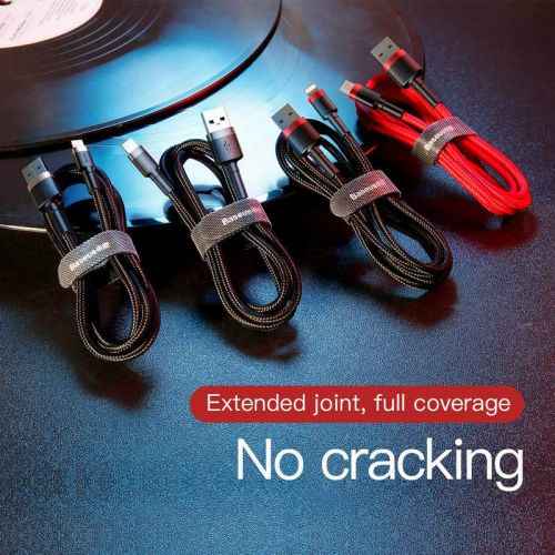Baseus Lightning Cafule Cable 2.4A 1m Gold + Black (CALKLF-BV1)