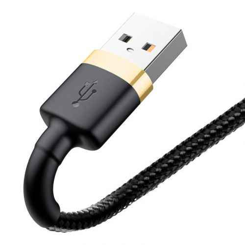 Baseus Lightning Cafule Cable 2.4A 1m Gold + Black (CALKLF-BV1)