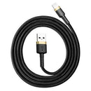 Baseus Lightning Cafule Cable 2.4A 1m Gold + Black (CALKLF-BV1)